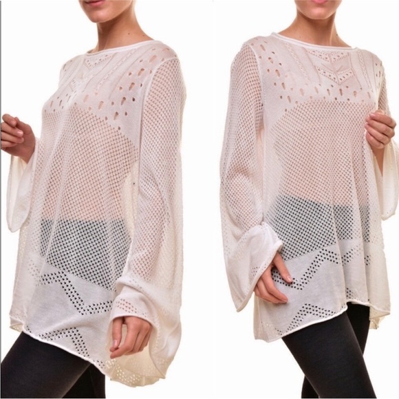 Wildfox | Taylor White Tunic Swim Beach Sweater Coverup NWOT Medium - Picture 4 of 10